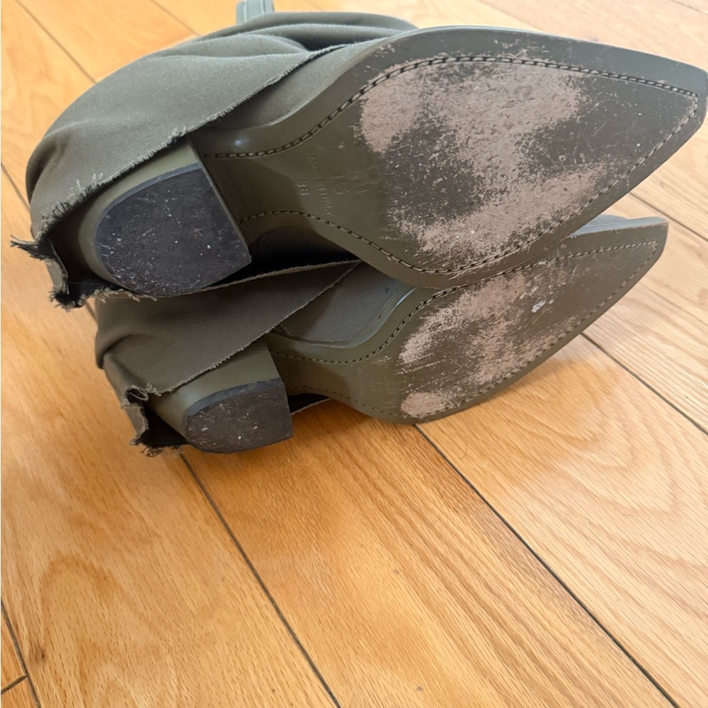 R13 Olive low rider slouchy Ankle Boots western boho rodeo - Picture 4 of 5